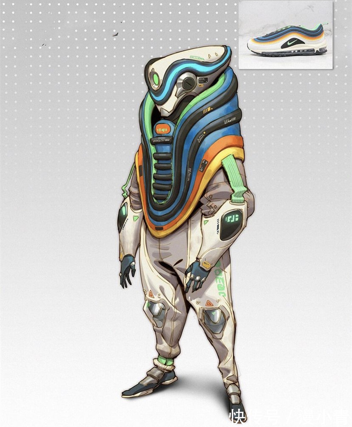 画师|当运动鞋化身二次元形象,机械与运动的融合,鞋子自己也能行走