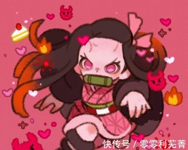 画师|萌酷版《鬼灭之刃》,祢豆子可爱值拉满,蝴蝶忍的小表情亮了