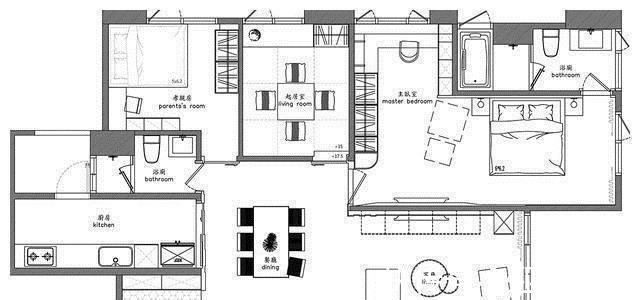 墙面|116㎡三居室,巧用室内门,打造极具灵活开阔感的新家!