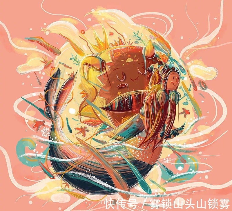 色彩|童趣的手绘插画，极具想象力的构图，近似相同的色彩