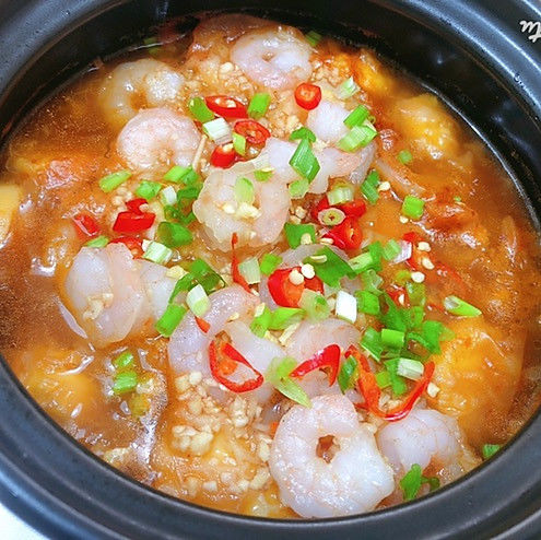 鲜虾豆腐煲|鲜虾豆腐煲