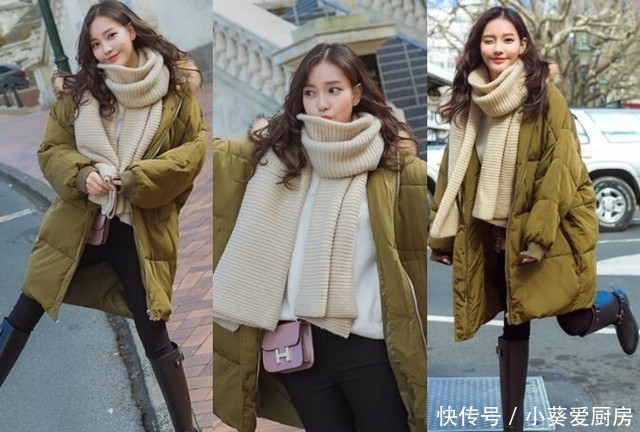 围巾|冬天羽绒服+围巾,这么搭原来可以这么好看,时髦保暖又显瘦!