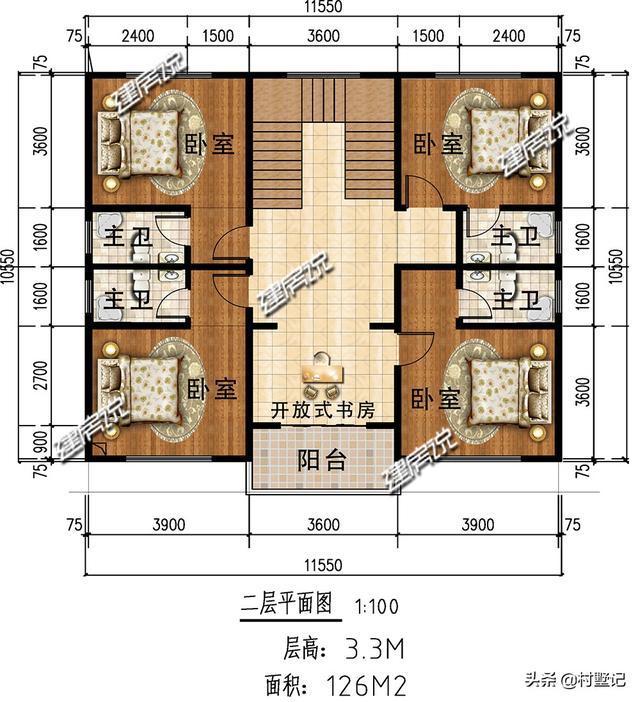 洗手间|面宽12米的中式别墅，百年不过时，建一栋全村人都羡慕