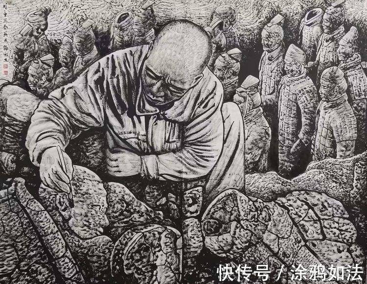 兵马俑|秦始皇兵马俑马培童焦墨组画，震动画坛，有目共赏!