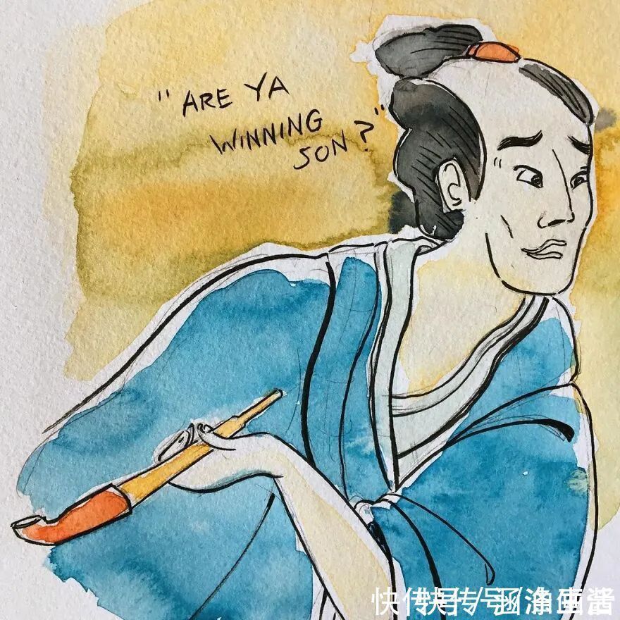 搞笑|插画家用浮世绘的风格,来画“表情包”,可以说非常搞笑了