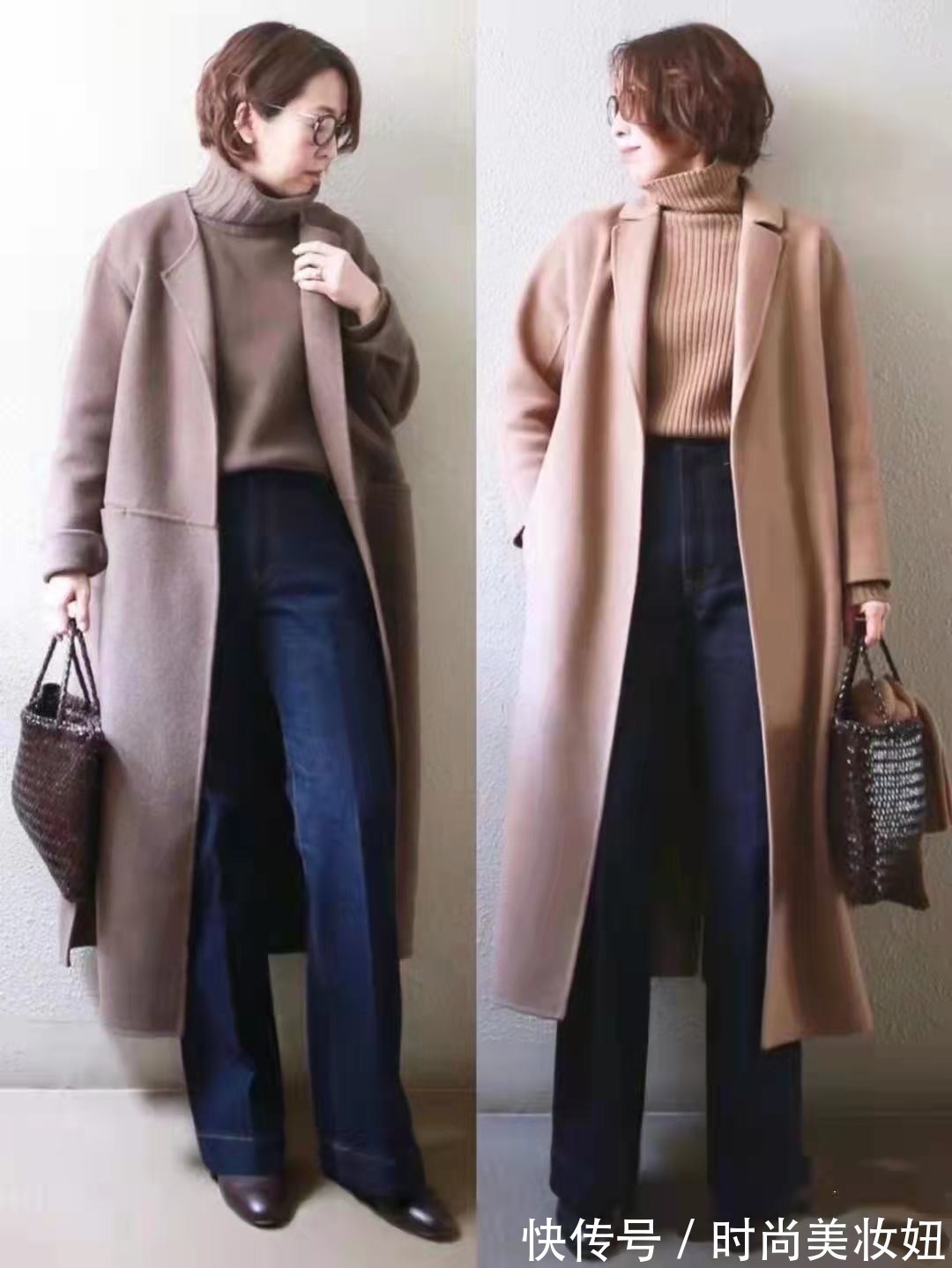 基础款|这位小个子“奶奶”太会穿,大衣穿搭洋气减龄,甩年轻人几条街