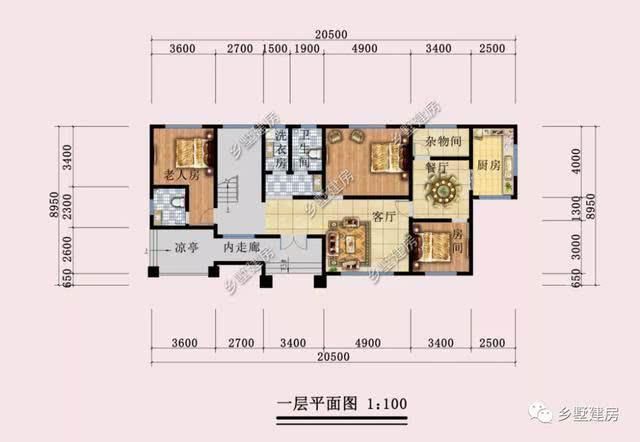别墅|205X895米，开间大，进深小想盖一栋农村二层别墅，选他没错