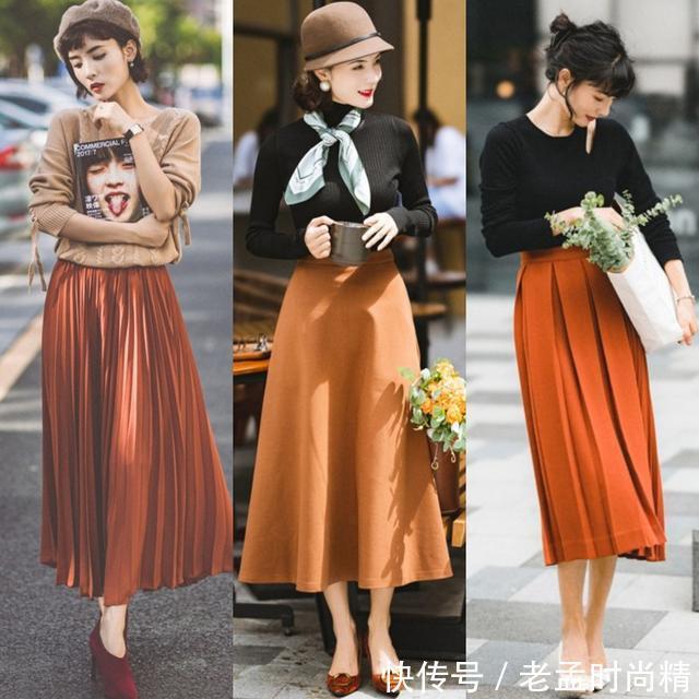 下半身|毛衣下面不一定搭裤子,今秋流行穿“毛衣+半身裙”,温柔显气质