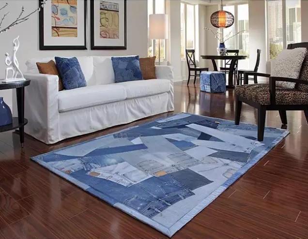 家里的旧牛仔,不用扔,巧利用改造成地毯,美观又实用!附教程