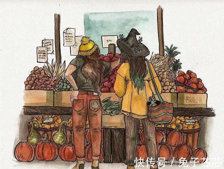 一本好书$16幅水彩画描绘的幸福场景,网友:这才是向往的生活