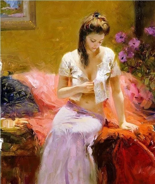 人物#皮诺德埃尼的油画人物,色彩斑斓,动静结合,光彩照人