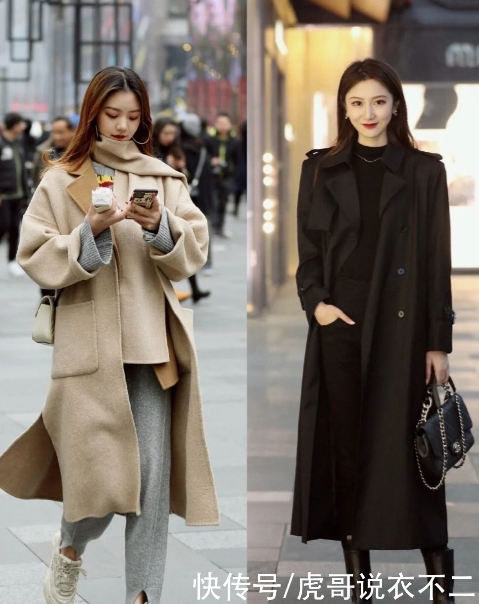 论“大衣”穿搭，还是国内街拍最好看，个个都是优雅精致的时髦精