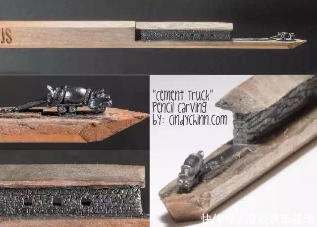 美国艺术家 Cindy Chinn 在铅笔上微雕艺术的作品