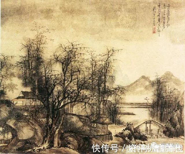 枝干@中国画如何画松树、丛树、柳树、竹林,中国画树的画法大全