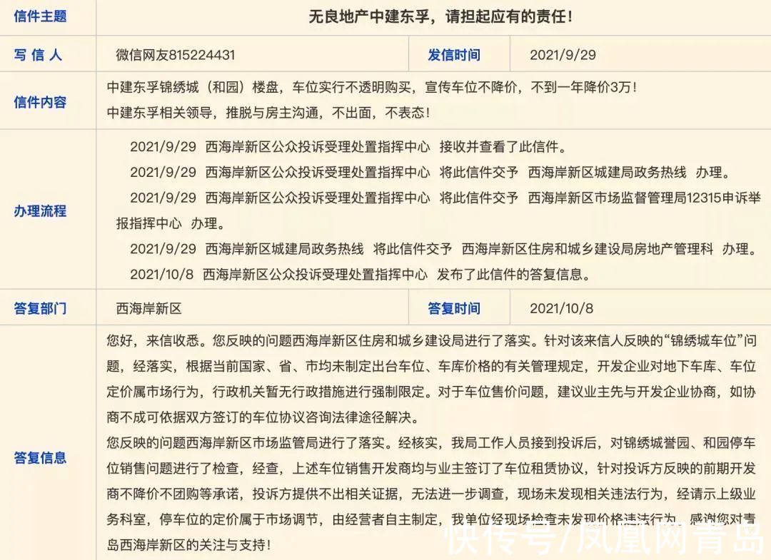 车位|青岛中南世纪城涉嫌虚假宣传遭投诉