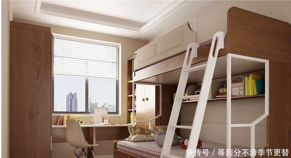 小公主|上下床衣柜电脑桌一体设计,非常节约小户型家庭空间