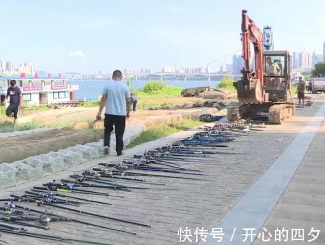渔具|株洲集中销毁违规渔具，用挖机碾压，有人看到了自己的鱼竿