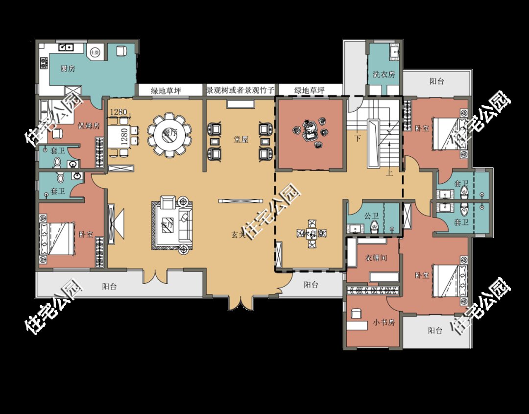 平面|农村盖房就在这10套里选一套,颜值高还实用,尤其第7套特别亮