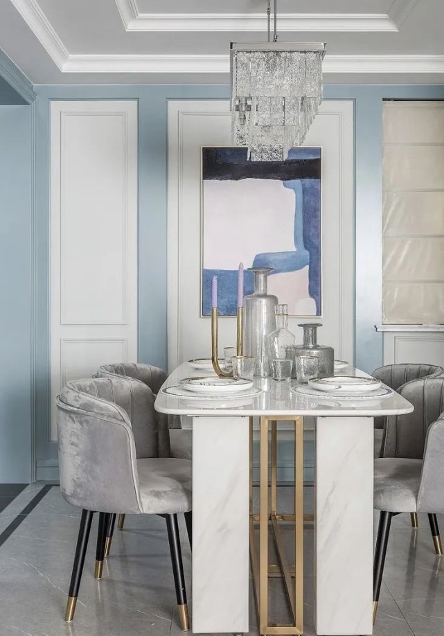 莫兰|120㎡轻奢美式风格装修,全屋莫兰迪色系给你一个温馨的家