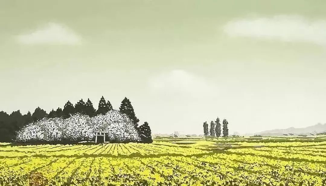 中国唐朝的斑斓山色水月之美