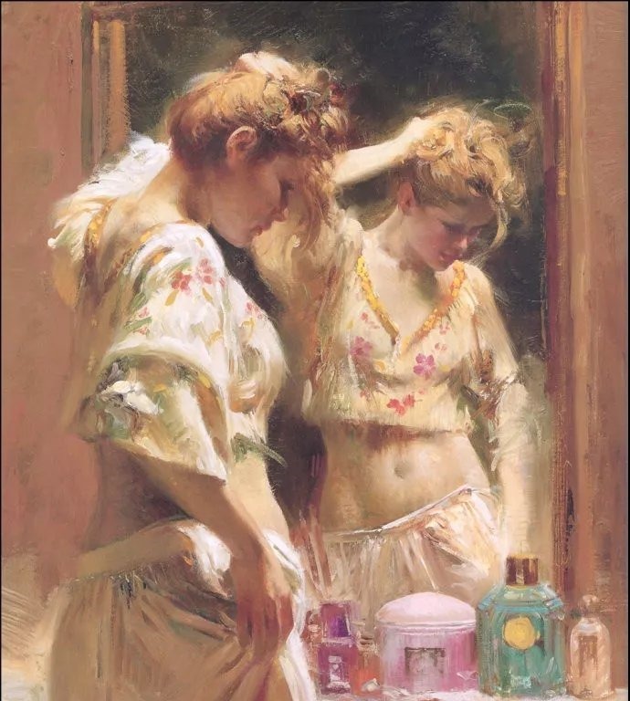 人物#皮诺德埃尼的油画人物，色彩斑斓，动静结合，光彩照人