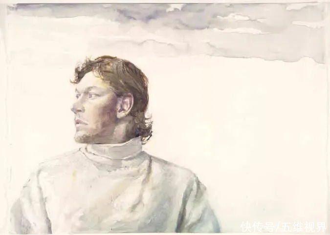 水彩|「名家作品」安德鲁·怀斯水彩侧面人像