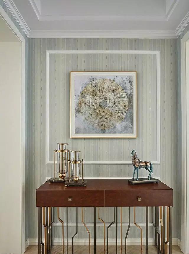 石膏板|美式风新房装修完工,入户就被玄关所迷住,整屋装修真的超大气