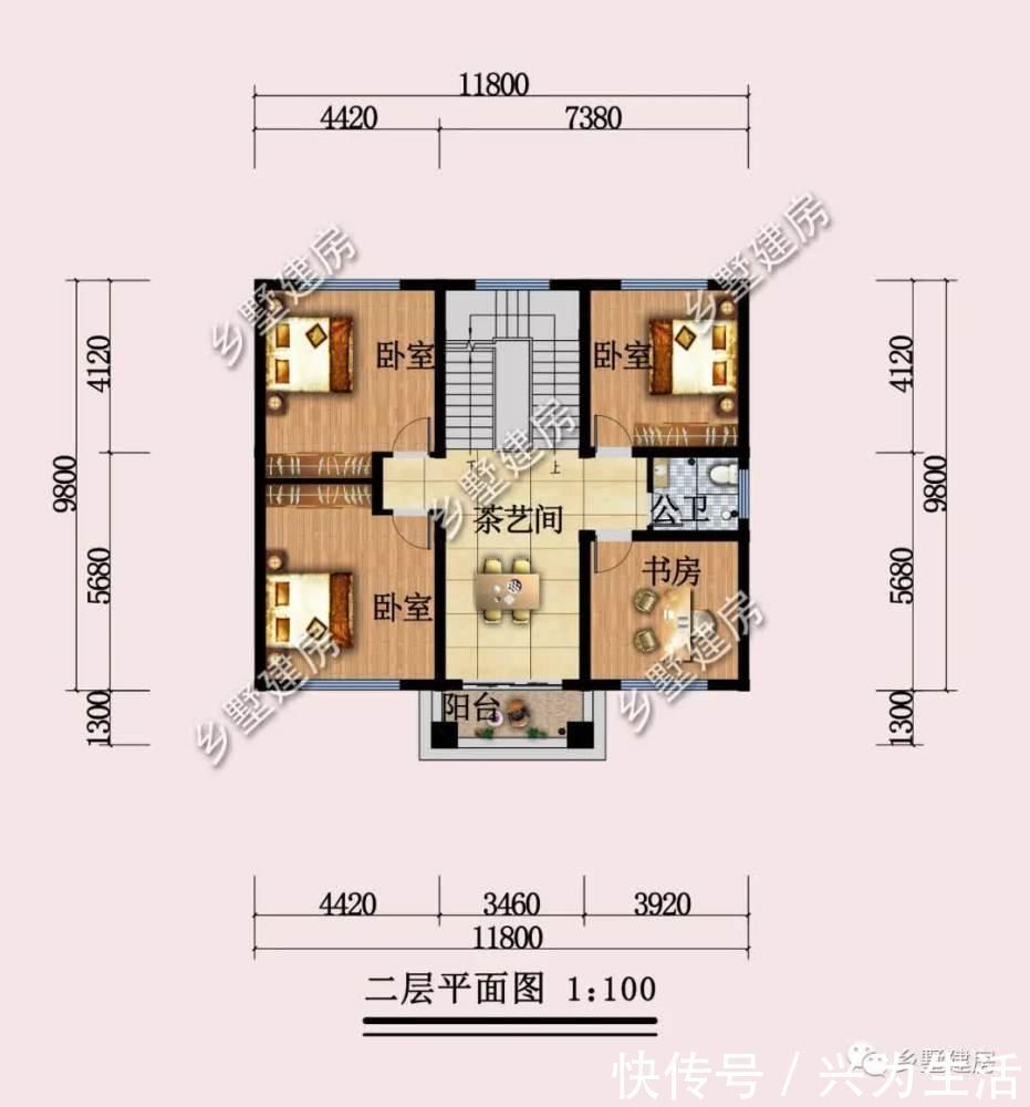 卧室|11.8×9.8米三层别墅,经典大气,给您高品质生活体验