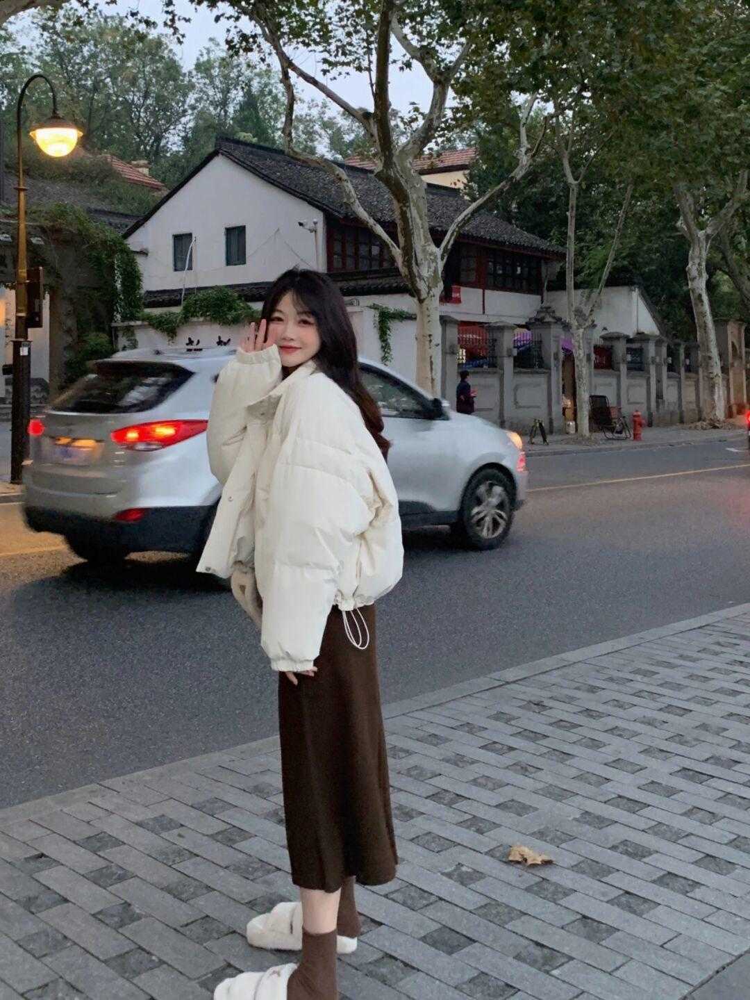 小姐姐|短款羽绒服,小个子小姐姐的绝佳选择