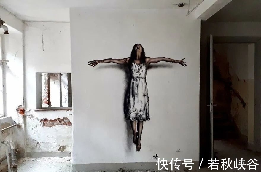 涂鸦#他的街头涂鸦遍布全球,所到之处,平凡变有趣,腐朽变神奇