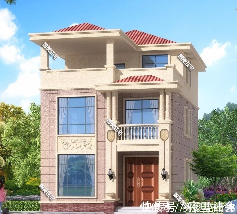 别墅|面宽8米左右的两栋简欧别墅,室内都很通透,户型一造价极低