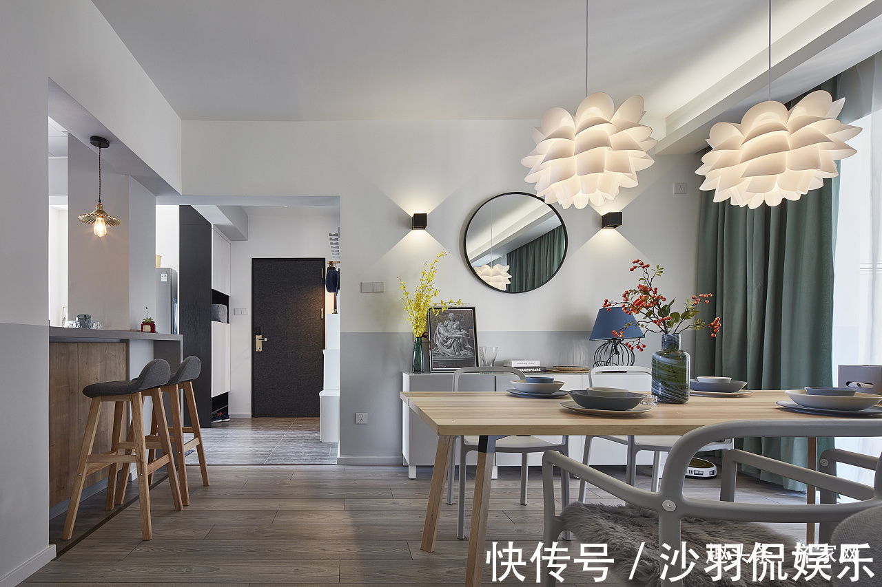 全身镜|北欧风格三居,玄关全身镜和储物空间,美感与实用的结合!