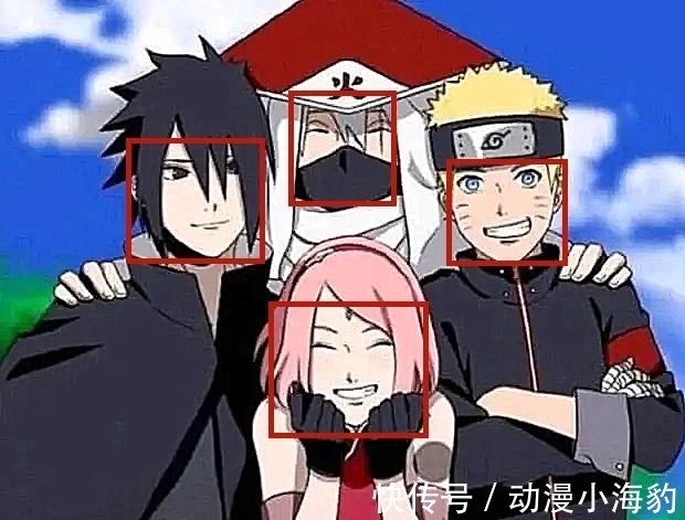 宇智波鼬|“第七班”人物合影,小樱表情没有变化,鸣人佐助则改变了很多