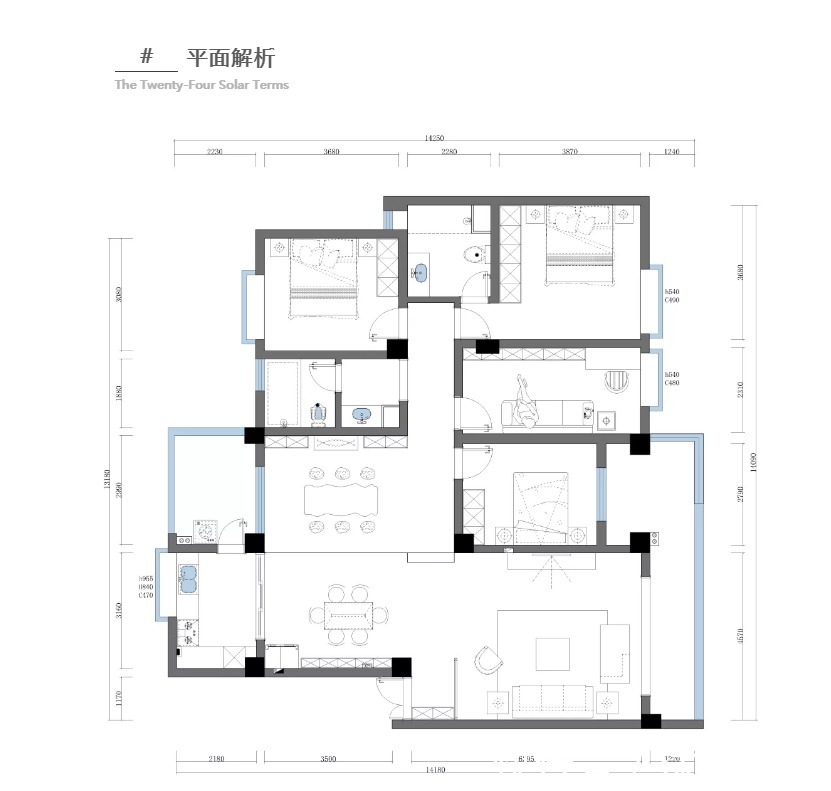 米白|【鲁班装饰】滇池星城169㎡新中式,时尚与雅致