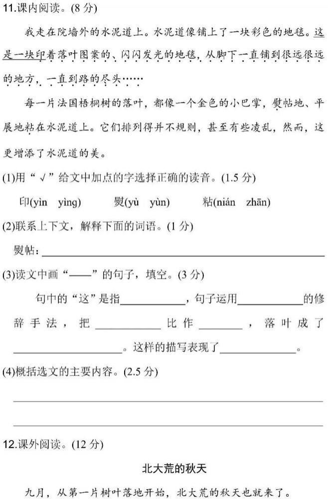 必练|期中备考┃部编语文三年级上册：一、二单元 （基础卷+提高卷），冲刺必练