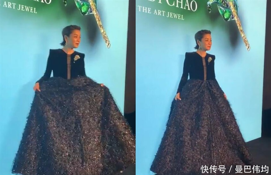 掀起刘海|58岁毛阿敏真的老了,掀起刘海穿垫肩拼接裙做女王,好绝一女的