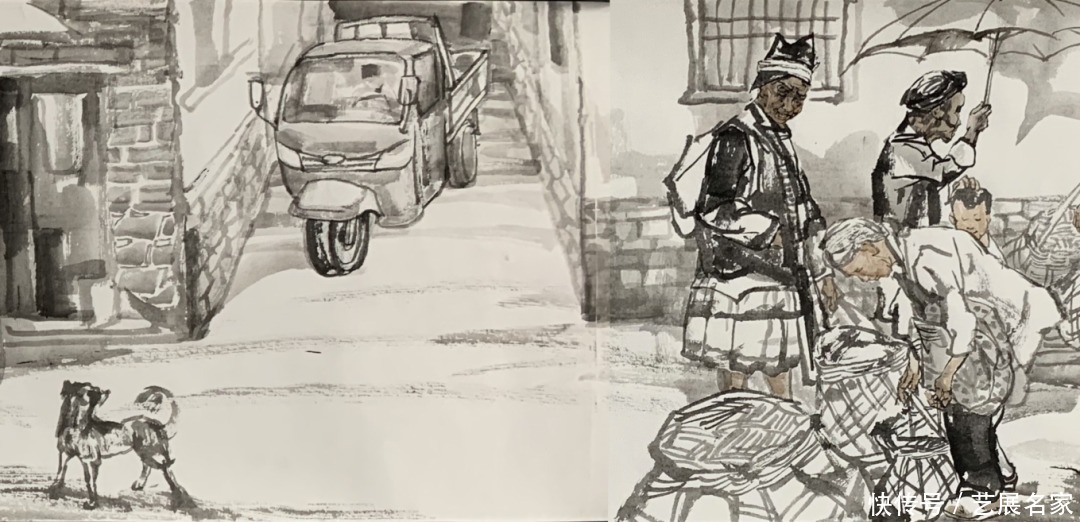 白裤瑶|【艺展中国】孙龙超民族人物手卷作品欣赏