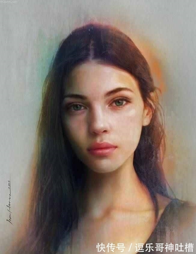 绘画本!想不到蜡笔头也能画出如此惊艳的作品——叙利亚画家汉拿的肖像画