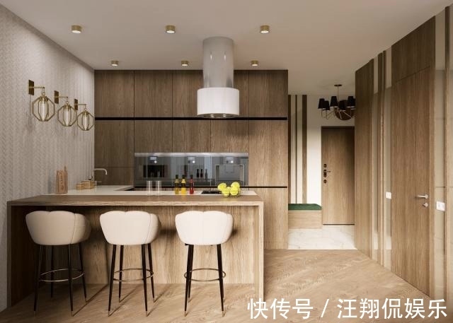 现代风格的轻奢设计,金色与绿色的完美搭配