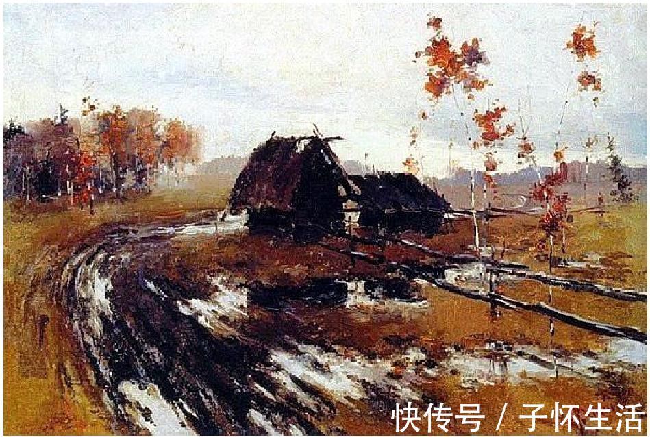 印象主义$费欣风景画作品中的简化手法，具有明显的印象主义风格