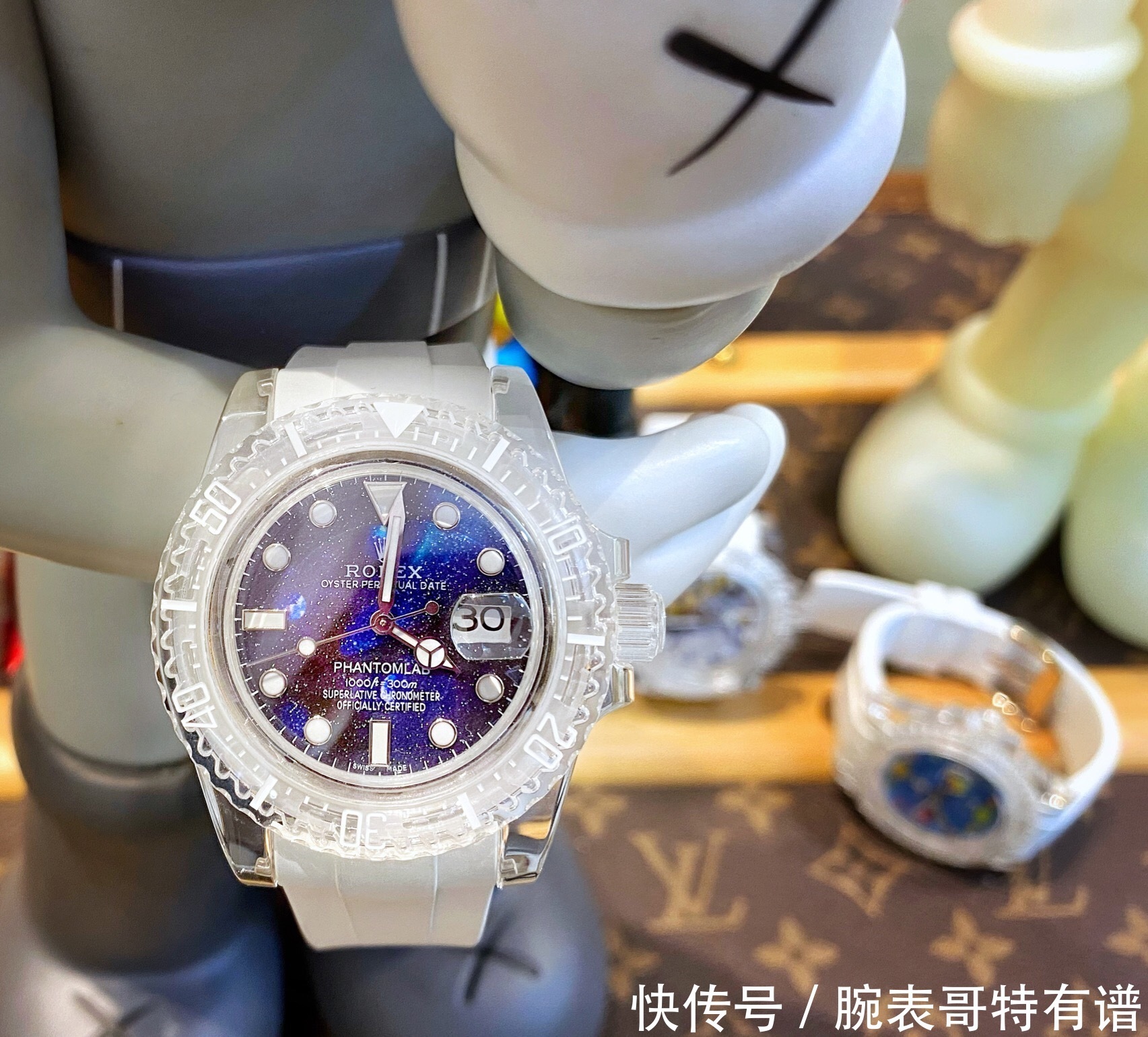 全水晶壳机身,爆改劳力士水鬼!撞表率为零的劳力士透明水鬼!