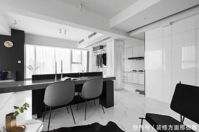 居室|62平黑白灰简约风一居室,看似简单,实则韵味无穷