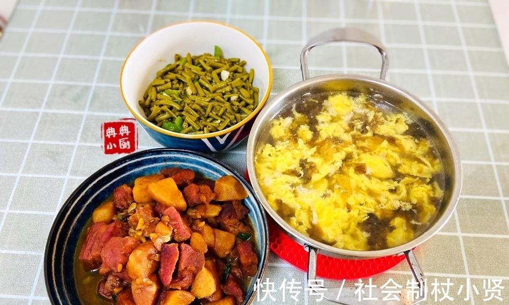 饮食|有菜有汤,一家三口在高温天里的饮食,简单到能吃饱就好