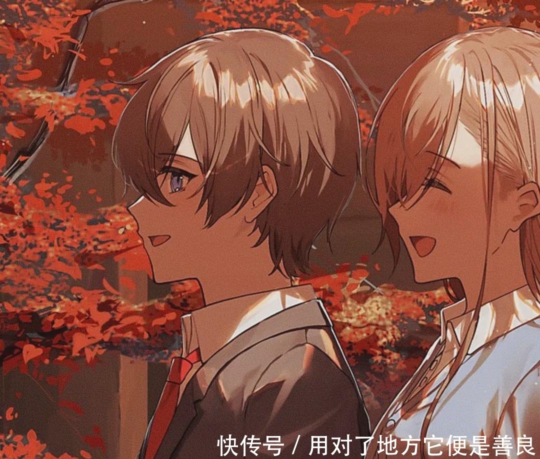 动漫头像:雨滴下,叶托着;你走进我心含着