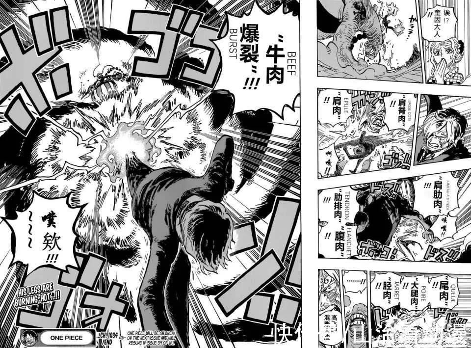 露娜利亚|海贼王1035话情报:山治击败疫灾奎因,炎灾烬长相帅气,败局已定