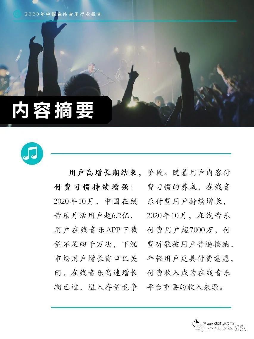 音乐平台|Fastdata极数：2020年中国在线音乐行业报告