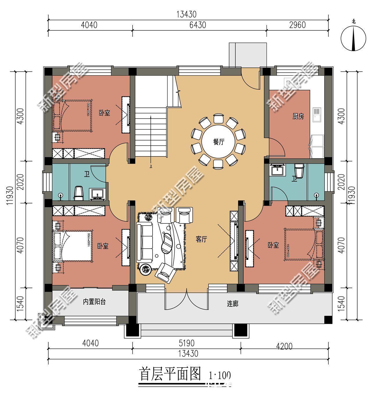 占地面积|占地100多平，多卧室设计，这样的农村别墅25万能盖起来吗？