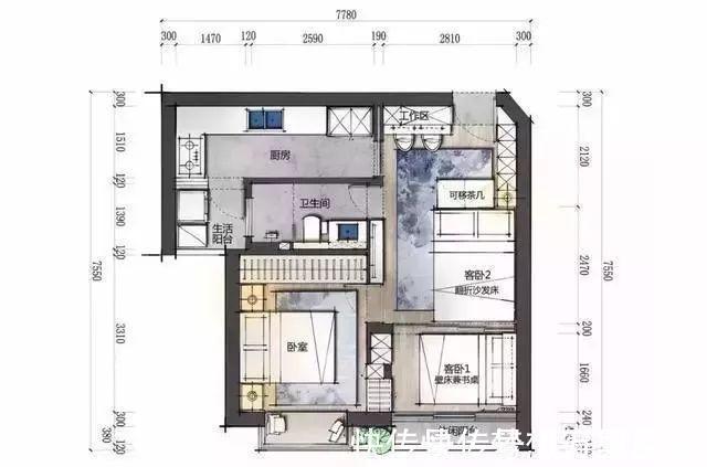 装修|买下48㎡小户型,硬挤出三房一厅!麻雀虽小,装修不简单!