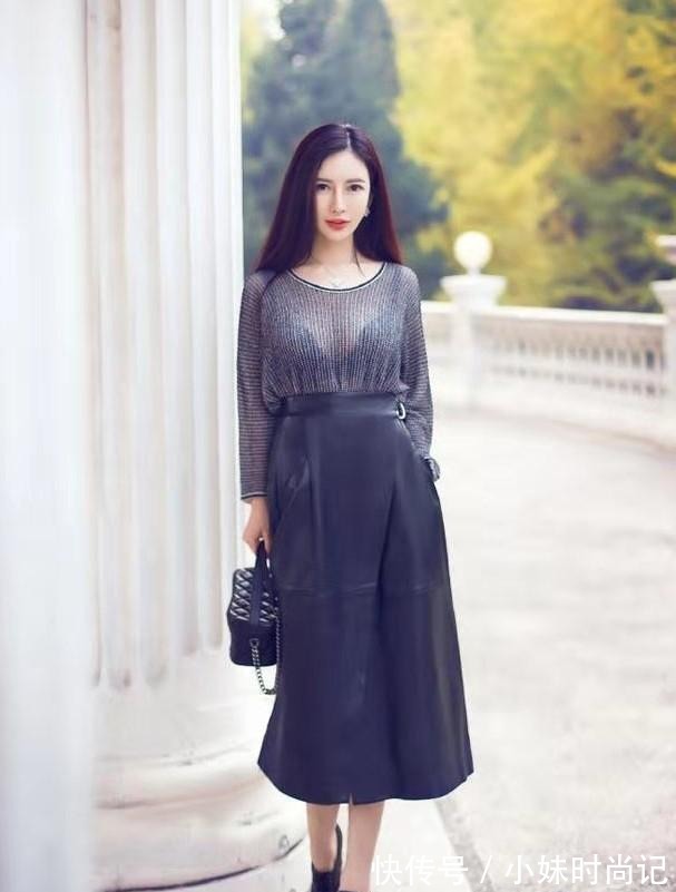 回头率|回头率极高，皮质半身裙，营造出一种成熟、知性的气氛