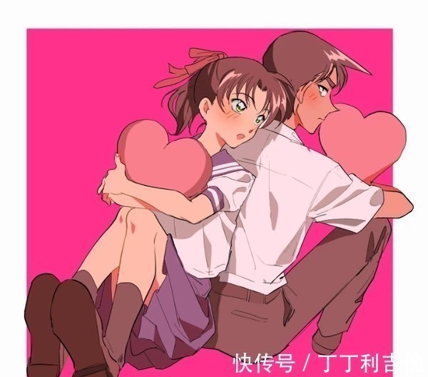 小兰|名侦探柯南画师笔下的情侣,平次看起来很腼腆,基德很慌张